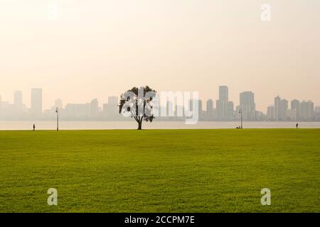 Stadtbild von Perth von Southforeshore mit Blick auf den Swan River Und Skyline der Stadt Stockfoto