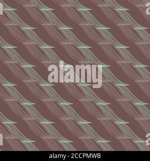 Abstrakter Vektor diagonale Linien nahtlose Muster Hintergrund. Hintergrund mit kaskadierenden 3D-Effekt Zick-Zack-Doppelband parallele Streifen. Lineare Geometrie Stock Vektor