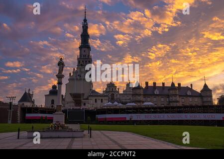 Jasna Gora Kloster in Polen bei einem schönen Sonnenuntergang Stockfoto