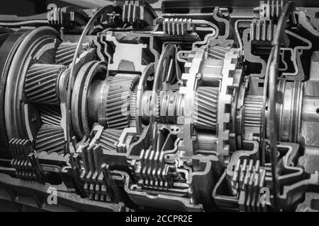 Automatikgetriebe Cutaway präsentiert auf einem Messestand. Stockfoto