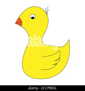 Cartoon Farbe Vogel Umriss. Vektor-Farbdarstellung isoliert auf weißem Hintergrund. Dekoration für Grußkarten, Poster, Flyer, Drucke für Kleidung Stock Vektor