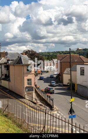 Blick von der St Marys Church of Streets of Marlborough, Wiltshire, England, Großbritannien Stockfoto