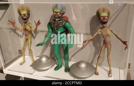 Mars attackiert Filmfiguren, Warner Bros. Studios, Burbank California, USA Stockfoto