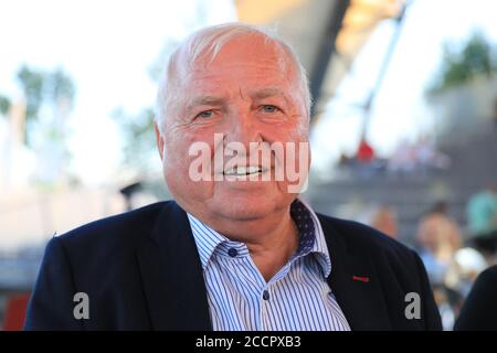 Deutschland. August 2020. Boxen: Open-Air-Kampfabend auf der Magdeburger Seetappe. Boxtrainer Ulli Wegner. Quelle: Peter Gercke/dpa-Zentralbild/dpa/Alamy Live News Stockfoto