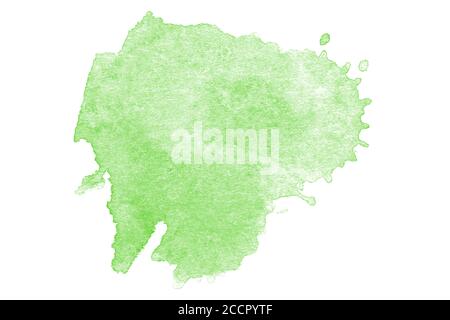 Grau schwarz isoliert Aquarell handgezeichnet Papier Textur Fleck auf weißem Hintergrund für Text-Design, Web, Label. Abstrakte Aquarelle dunkle Farbe Farbe Farbe str Stockfoto