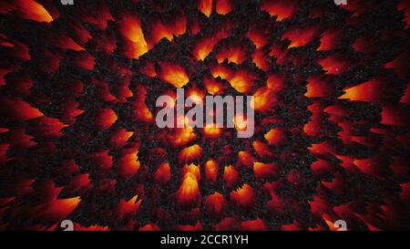 Rot-heiße Lava Magma bunten Hintergrund, abstrakte 3D-Illustration Tapete Stockfoto