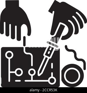 Hobby Elektronik schwarz Glyphe Symbol Stock Vektor