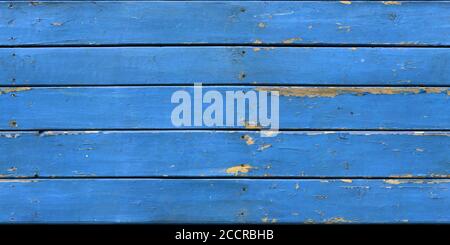 Blaue nahtlose Texturen und Hintergründe. Alte Brettwand mit abblätternder Farbe Stockfoto