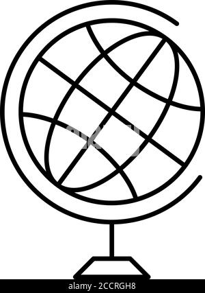 Globe - modernes Symbol mit dünnen Linien. Einfache Darstellung des schwarzen Umrisses. Stock Vektor