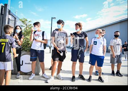 Turin, Italien. August 2020. Turin. Erster Tag von Pirlo's Juventus Trainingslager auf dem Foto: Kredit: Independent Photo Agency/Alamy Live News Stockfoto