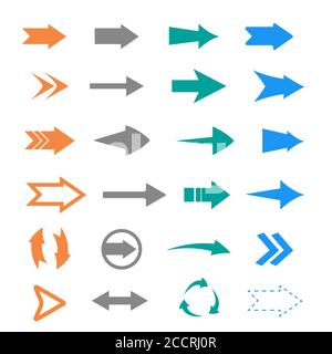 Vektorset für Pfeile. Pfeilsymbole. Pfeilvektorsymbol. Pfeil. Pfeile Vektorsammlung Stock Vektor