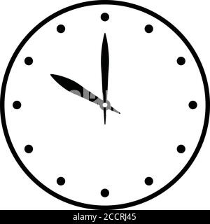 Ziffernblatt. Leeres Stundenrad mit Stunden- und Minutenzeiger. Punkte markieren Stunden. Einfache flache Vektorgrafik. Stock Vektor
