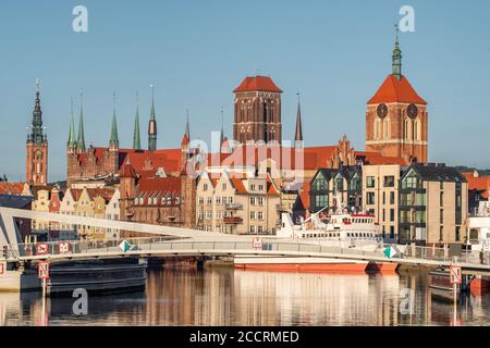 Danziger Altstadt Stadtbild bei Sonnenaufgang. Stockfoto