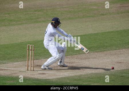 CHESTER LE STREET, ENGLAND. 24. AUGUST 2020 Wayne Madsen von Derbyshire während der Bob Willis Trophy Spiel zwischen Durham County Cricket Club und Derbyshire County Cricket Club in Emirates Riverside, Chester le Street (Kredit: Mark Fletcher / MI News) Kredit: MI Nachrichten & Sport /Alamy Live News Stockfoto