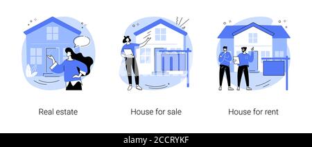 Immobilien Dienstleistungen abstrakte Konzept Vektor Illustrationen. Stock Vektor