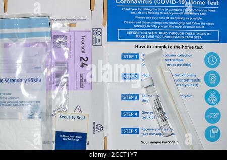 Coronavirus COVID-19 Heimtest-Kit UK Stockfoto