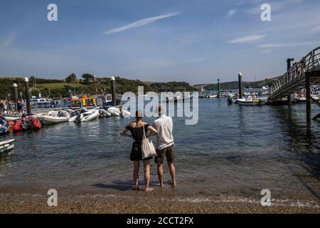 Salcombe, eine malerische Stadt im Bezirk South Hams von Devon, erbaut auf der Westseite der Kingsbridge Mündung, Südküste von England, Großbritannien Stockfoto