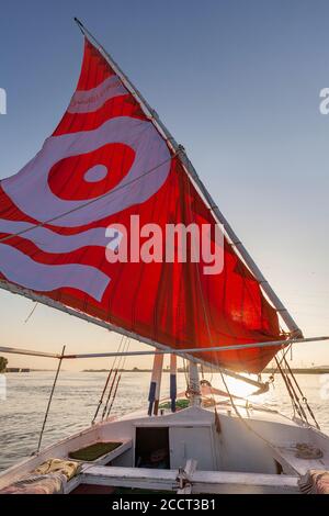 Felucca am Nil, Luxor, Ägypten Stockfoto