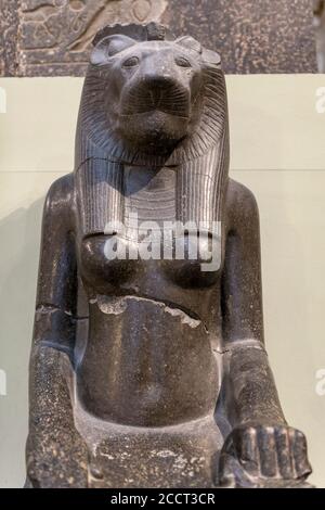 Statue von Sekhmet, Museum der ägyptischen Altertümer, Kairo Stockfoto