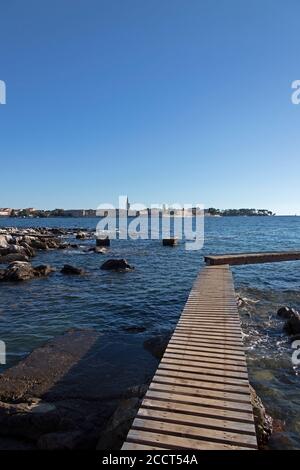 Anlegestelle, Porec, Istrien, Kroatien Stockfoto