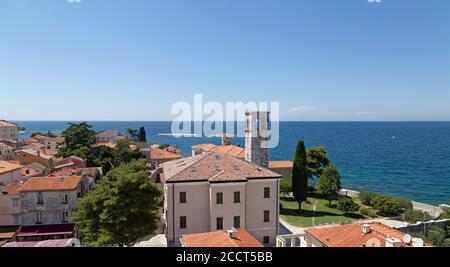 Blick vom Turm der Euphrasius Basilika, Porec, Istrien, Kroatien Stockfoto