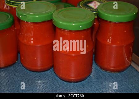 Hausgemachte rote Chili-Sauce Stockfoto