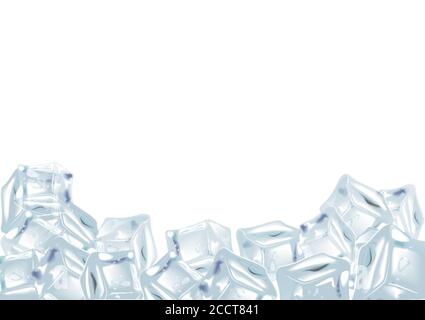 Eiswürfel, realistisches Set, 3d Vektorgrafik. Stock Vektor