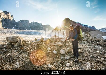 Akshayak Pass - © Christopher Kimmel 2019. Für Mammut Nordamerika nur mit Kredit: 'Christopher Kimmel / Alpine Edge Photography' Instagra Stockfoto