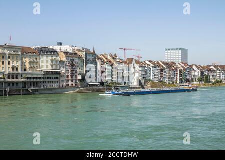 Rheinfelden, Deutschland, Schweiz, 1. Juli 2019 - Blick von Rheinfelden, einer schweizerischen und deutschen Stadt Stockfoto