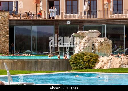 Hotel Adler Thermae, Bagno Vignoni, Toskana mit Thermalbad, Toskana, Val d'orcia Italien, UNESCO-Welterbe, Stockfoto