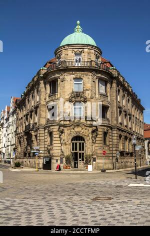 BAYREUTH, DEUTSCHLAND - 10. Juli 2019: Ansicht des historischen Gebäudes in der Stadt Bayreuth, Bayern, Region Oberfranken, Deutschland Stockfoto