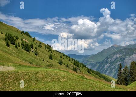 Alpenpanorama in Vals in der Schweiz Stockfoto