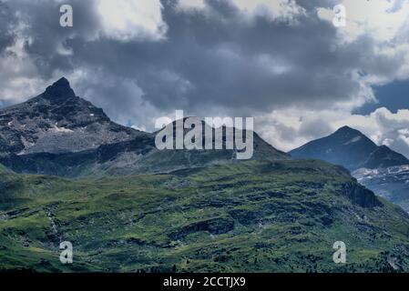 Alpenpanorama in Vals in der Schweiz Stockfoto