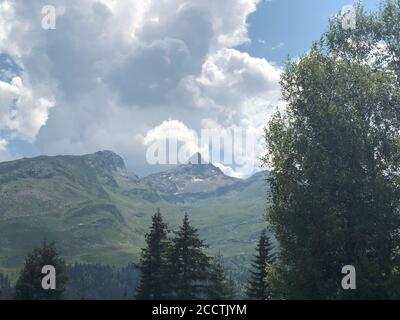 Alpenpanorama in Vals in der Schweiz Stockfoto