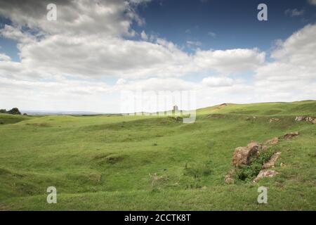 Landschaftsbild vom Aussichtspunkt auf Burton Dassett Hills Country Park in Warwickshire England Stockfoto
