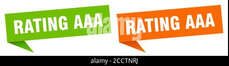 Rating aaa Bannerzeichen. Rating aaa Sprechblasenetikett Satz Stock Vektor
