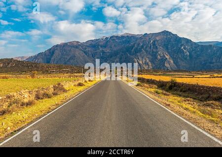 Unterwegs am Colca Canyon und am Condor's Cross, Arequipa Region, Peru. Stockfoto