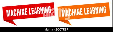 Machine Learning Banner-Zeichen. Machine Learning Sprachblase Label-Set Stock Vektor