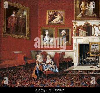 Johan Joseph Zoffany (Frankfurt 1733-London 1810) - George, Prinz von Wales, und Frederick, später Herzog von York, am Buckingham House Stockfoto