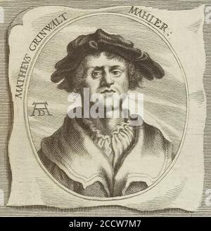 Joachim von Sandrart-Teutsche Academie der Edlen Bau Bild und Mahlerey-Künste-Matthias Grünwald-1675. Stockfoto