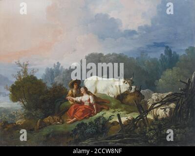 Jean-Honoré Fragonard (1732–1806) EINE pastorale Landschaft. Stockfoto