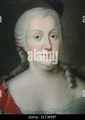 Johanna Elisabeth von Holstein-Gottorp von anonymous (GIM, 1740er) Detail. Stockfoto