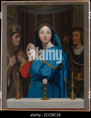 Jean Auguste Dominique Ingres - die Jungfrau, die den Wirt anbettet. Stockfoto