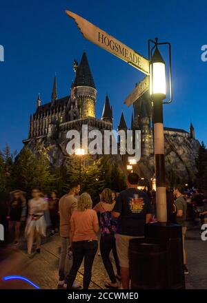 Die Harry Potter Lands in den Universal Studios sind unglaublich Stockfoto