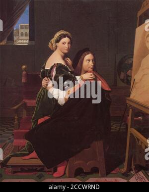 Jean auguste dominique ingres raphael und die fornarina. Stockfoto