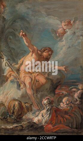 Jean Baptiste Henri Deshays - Saint John the Baptist Predigen In der Wüste Stockfoto