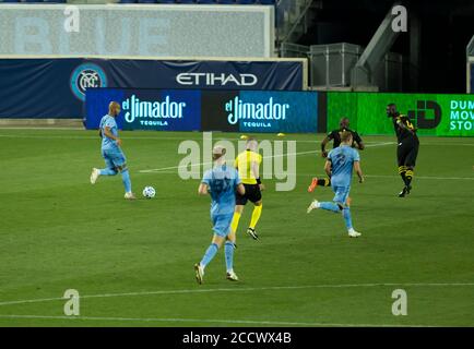 Harrison, NJ - 24. August 2020: Heber (9) von NYCFC kontrolliert den Ball während des regulären MLS-Saisonspiels gegen Columbus Crew SC in der Red Bull Arena Stockfoto