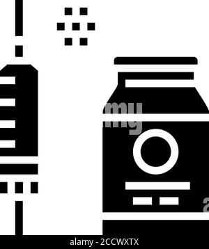 Arzneimittel Impfstoff Glyphe Symbol Vektor Illustration Stock Vektor