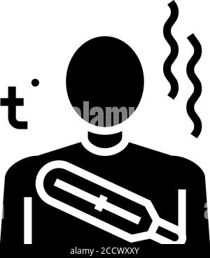 Vektorgrafik für das Symbol für die Hochtemperatur-Glyphe des Körpers Stock Vektor