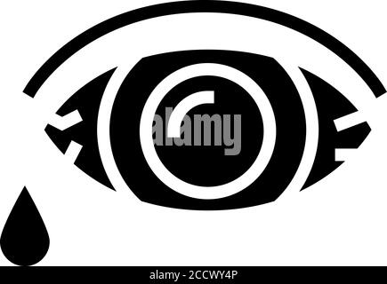 Vektor-Illustration mit Glyphen-Symbolen für fließende Tränen Stock Vektor